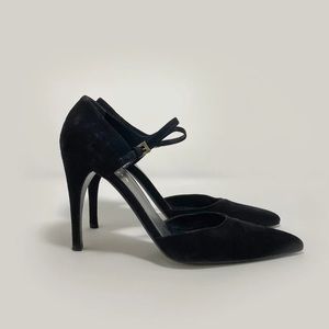 PRADA - black suede d’Orsay pumps